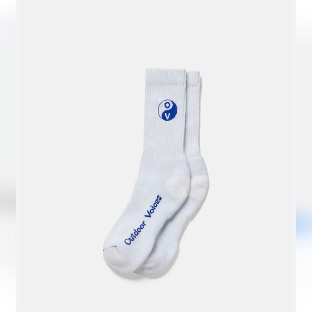 Outdoor Voices Graphic Crew Socks Ying Yang One Pair‎ New S/M